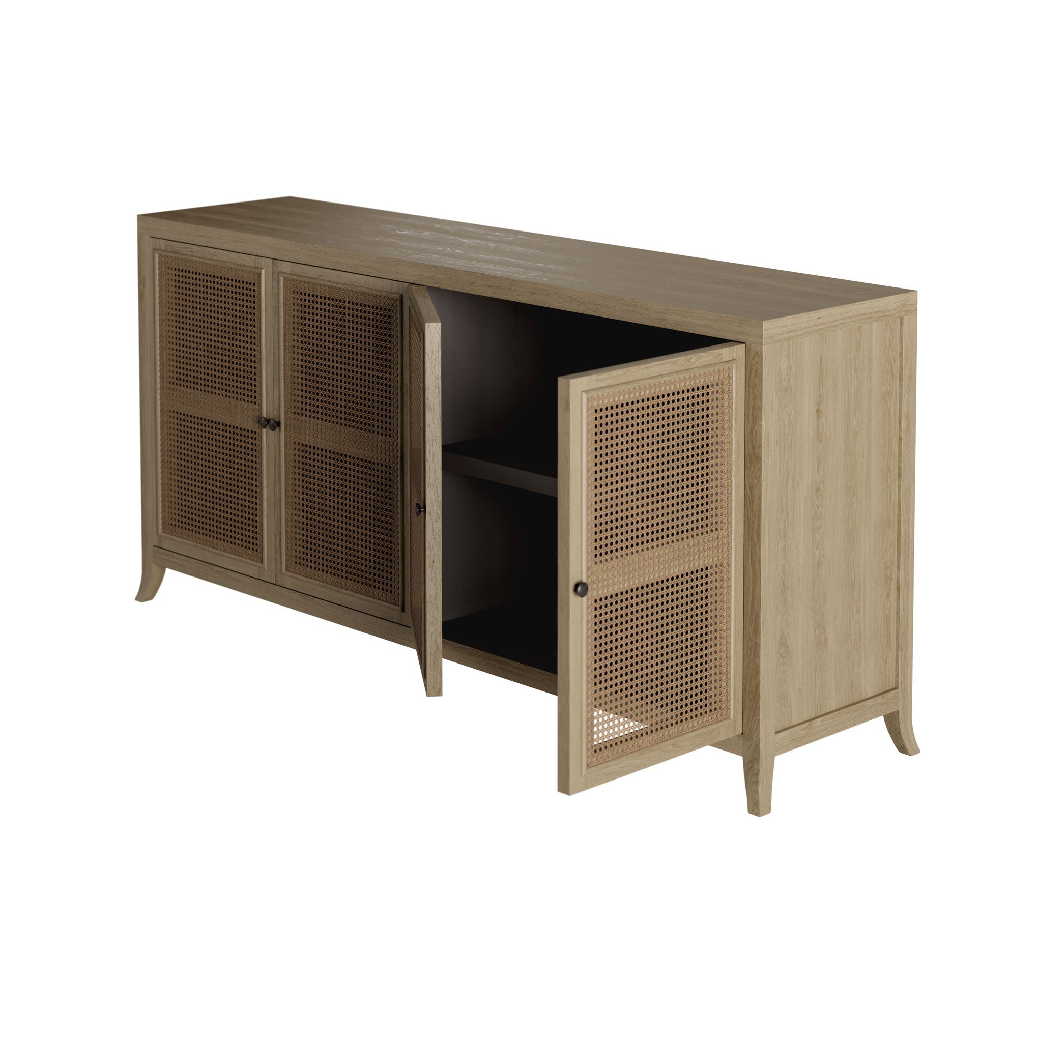 DI Designs Witley Natural Oak Wood Rattan Sideboard